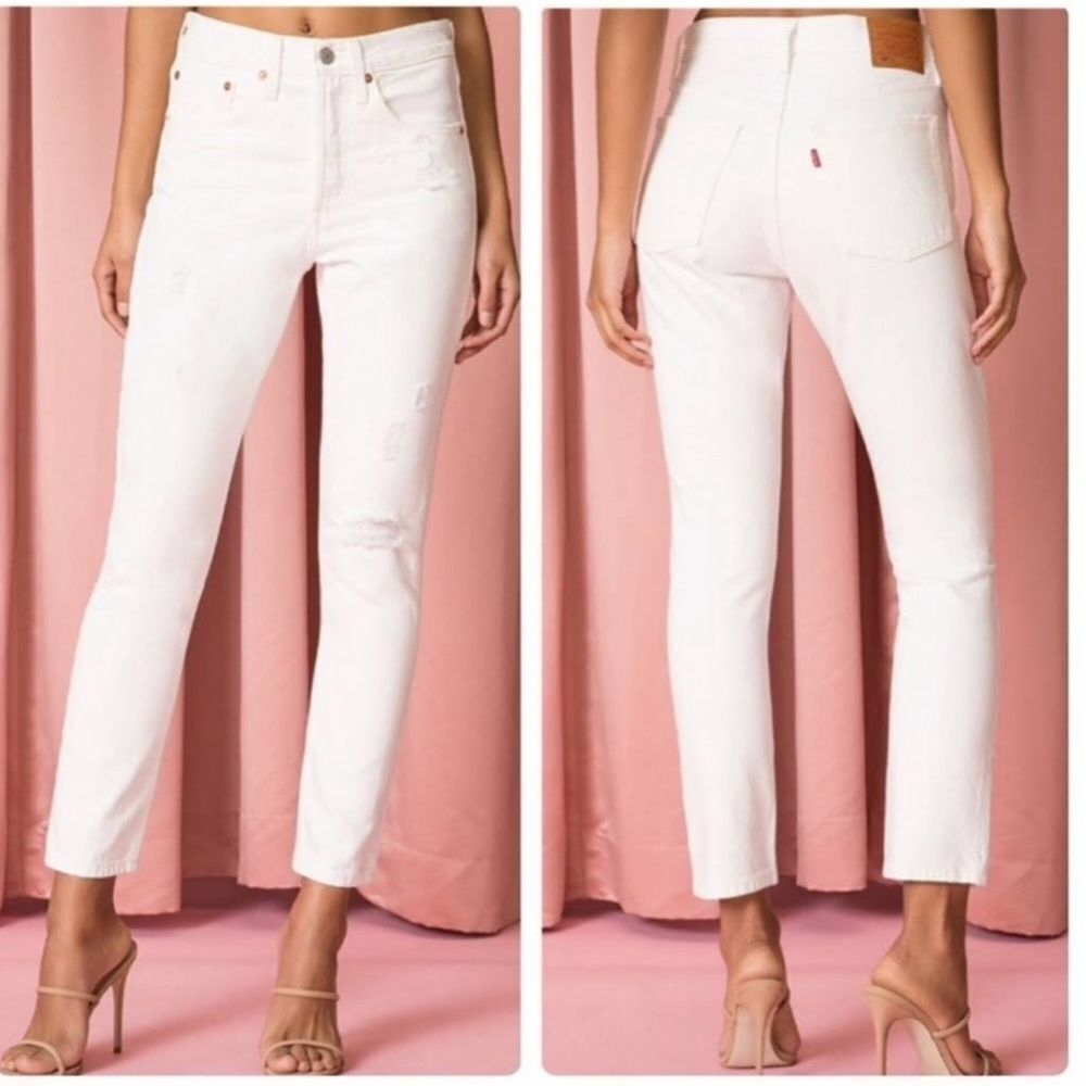 Levi's White Ankle Crop Jeans